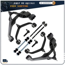 Front Upper & Lower Control Arms Sway Bars Tie Rods For Silverado Sierra 2500 HD