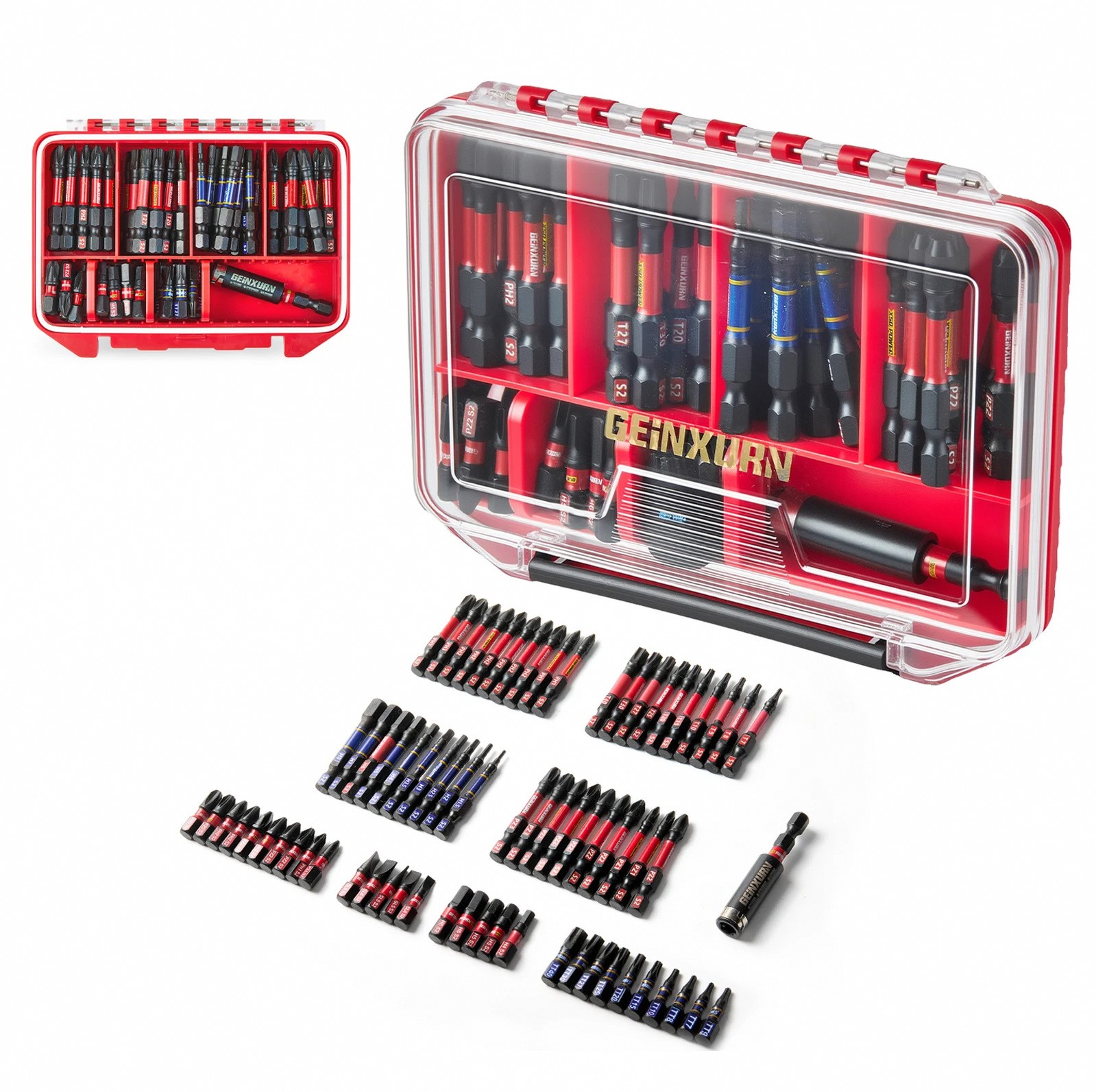 Screwdriver Bit Set with Magnetic Case – Alloy Steel, Bit Holder and Nut
