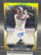 Topps 2023 1st Bowman Chrome RC Autos Troy Johnston Marlins #CPA-TJN /75