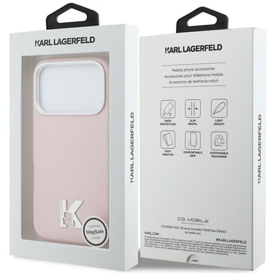 Karl Lagerfeld Karl Head Logo Case with MagSafe for iPhone 17 Pro Max 6.9'' Pink