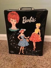 Vintage 1964 Mattel Barbie Doll Trunk Black Case