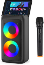 Portable Karaoke Machine and Bluetooth PA Speaker with Wireless Microphone