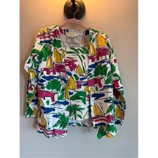 Christian Dior Petites Vintage 3 Piece Set Tropical Nautical Skirt Top Jacket SP