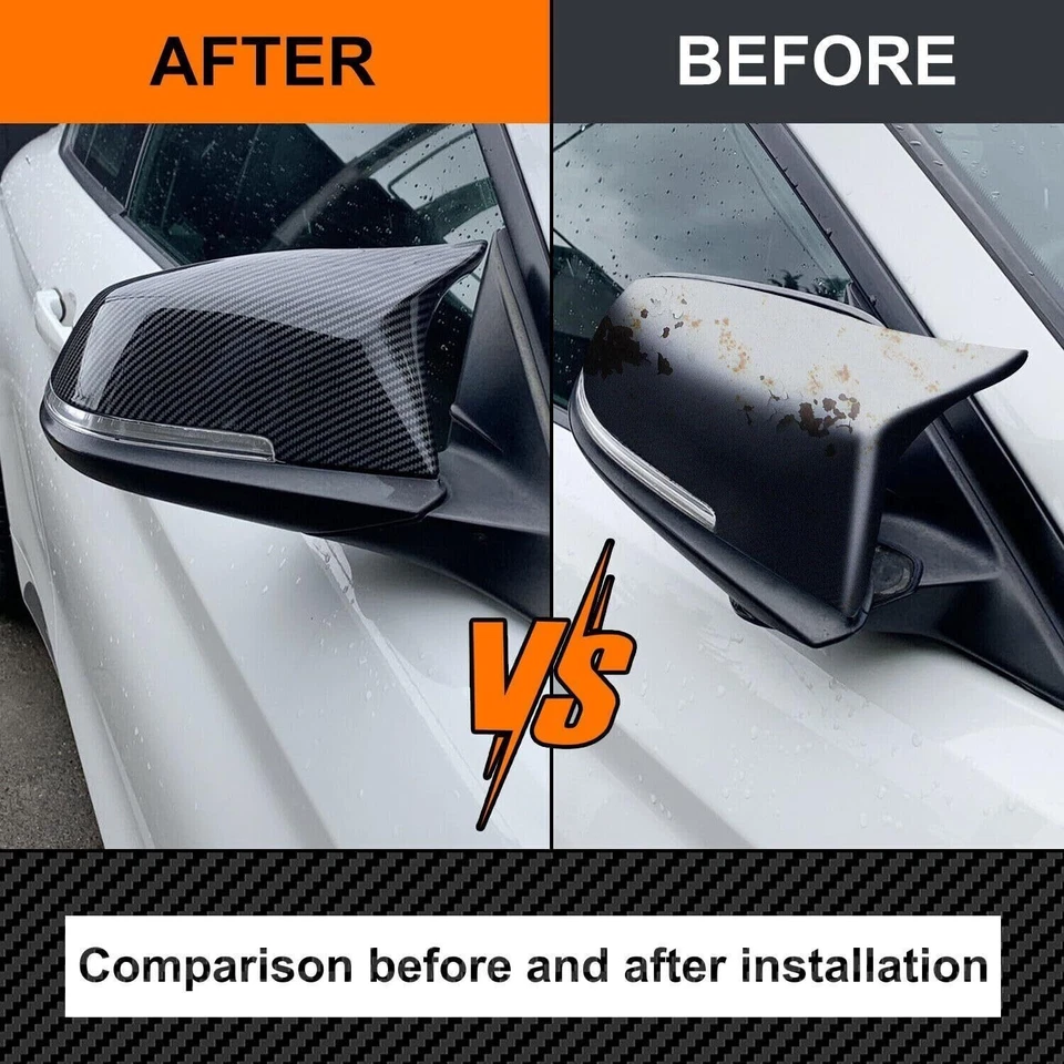 Tapas de cubierta de espejo retrovisor de fibra de carbono para BMW Serie 3 F30 F31 328i 320i Foto 4 de 4