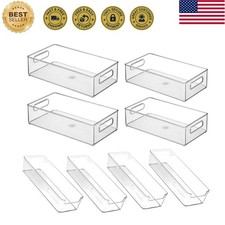Storage Bins for Home Organization, 8 Pack Stackable Clear Pantry Organizers ...