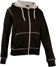 Starling Damen Kapuzenjacke Jacke Sweatjacke, Schwarz/Grau, 36