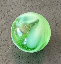 Transitional Marble NM Hand gathered Japanese Yasuda? Seike? Light green 0.59”
