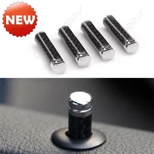 4pcs Car Door Lock Knob Pins Carbon fiber Auto Interior Cover Pull Sticks