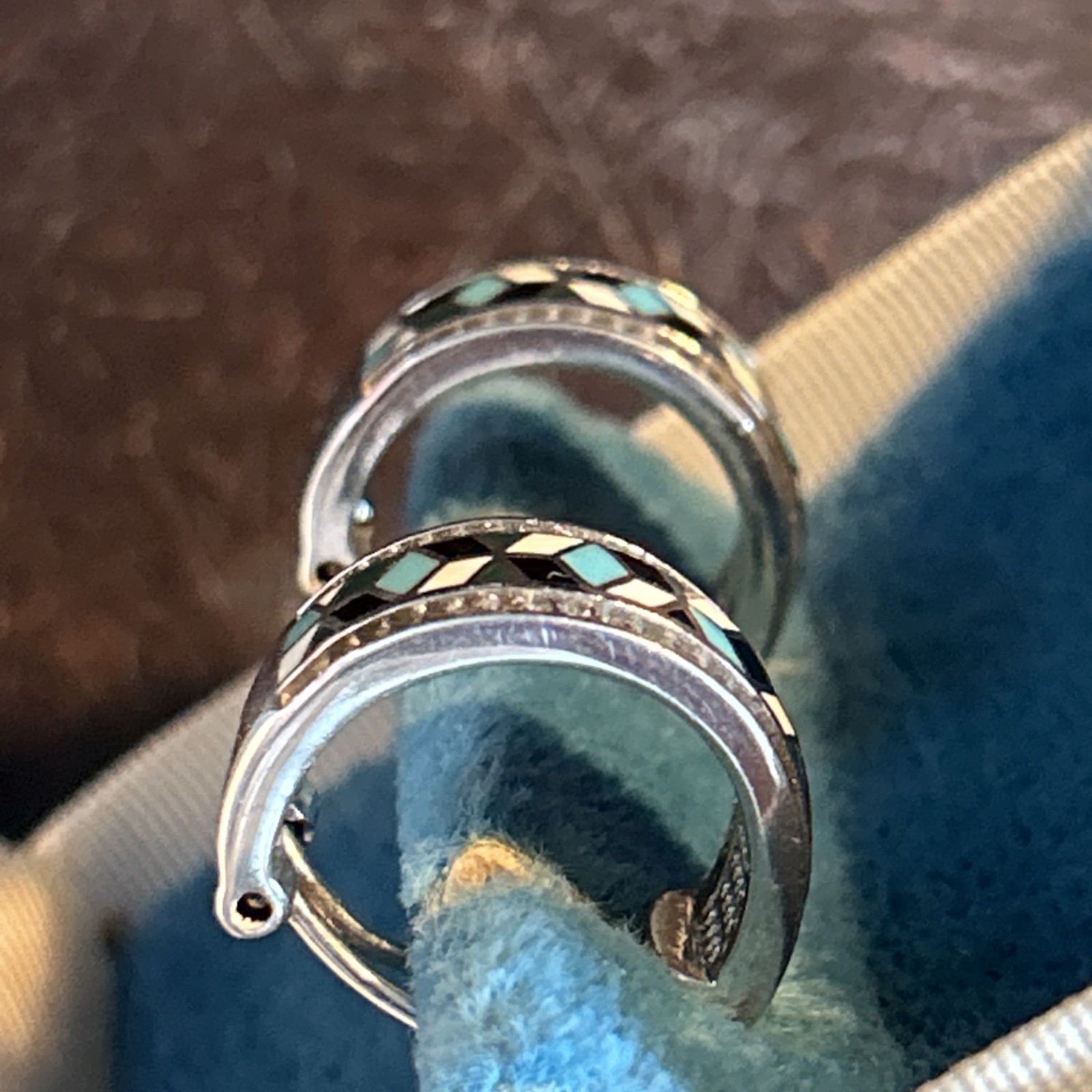 Sterling Silver Multi-Colored Enamel Earrings Cub… - image 3