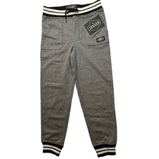 Brooklyn Cloth Jogger Pants Heather Gray Knit Athletic Striped Trim Kids M