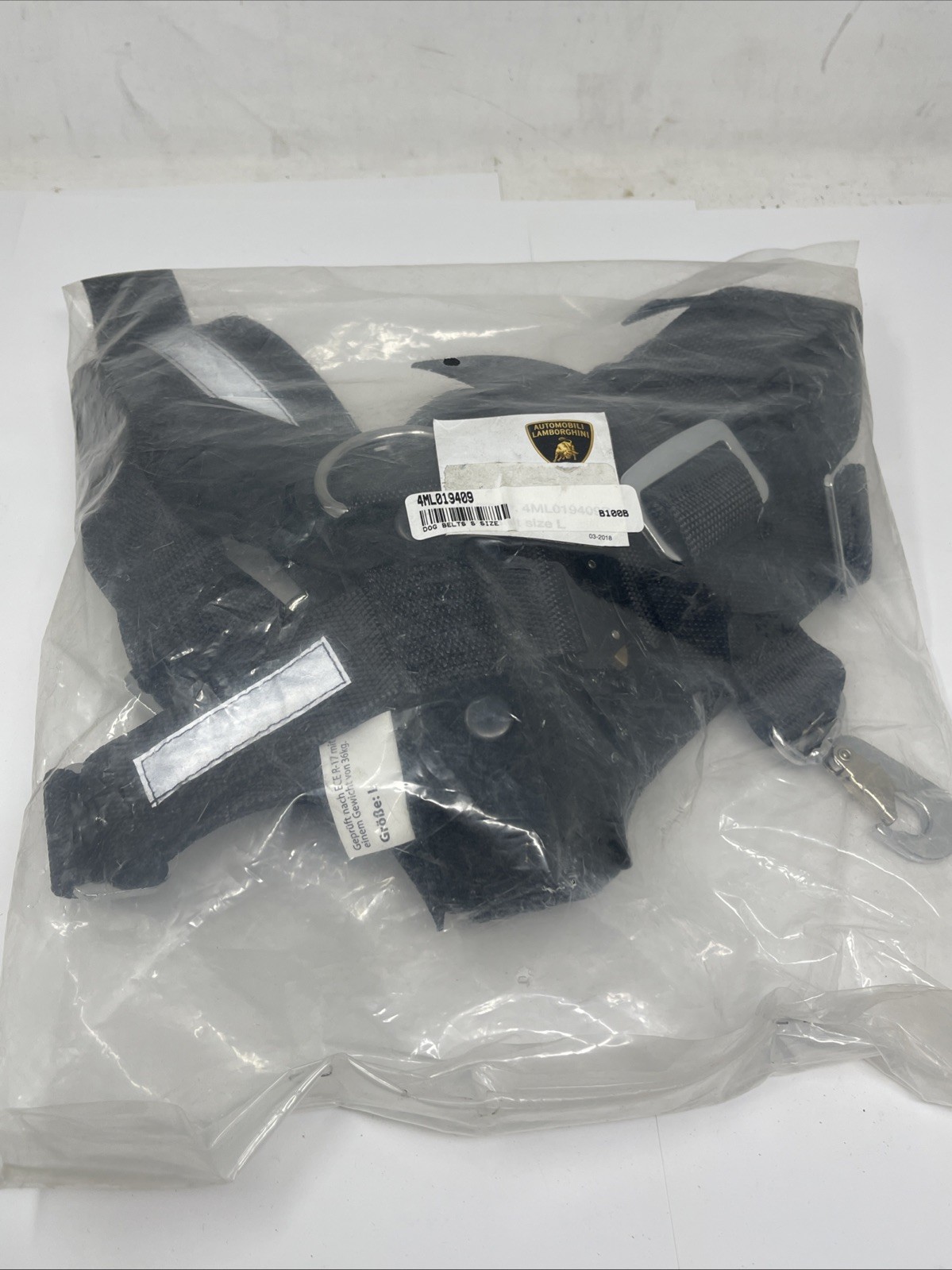 Genuine Lamborghini Urus Pet Seatbelt 4ML019409B OEM Dog Belt Size Large