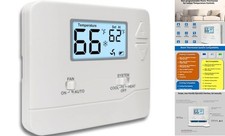 NonProgrammable Thermostat for Home, Digital Energy-Saving White