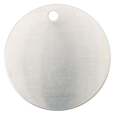 Blank Tag, Brass, 2 In H X 2 In W, Silver, Round, 25 Pk, 43586