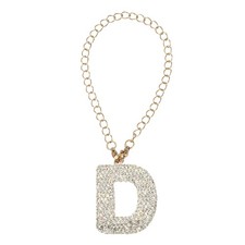 Initial Letter Cup Charm Accessories Letter D Keychain Charm White