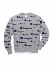 Champion Life Men's Reverse Weave Crew, Scale Script Oxford Size Small Brand New