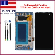 Blue TFT LCD Display Touch Digitizer  Frame For Samsung S10 S10 Plus SM-G975U1