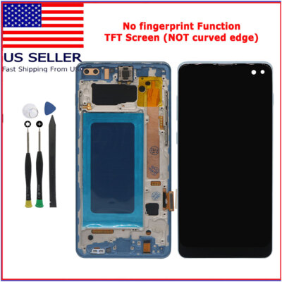 Blue TFT LCD Display Touch Digitizer + Frame For Samsung S10+ S10 Plus SM-G975U1
