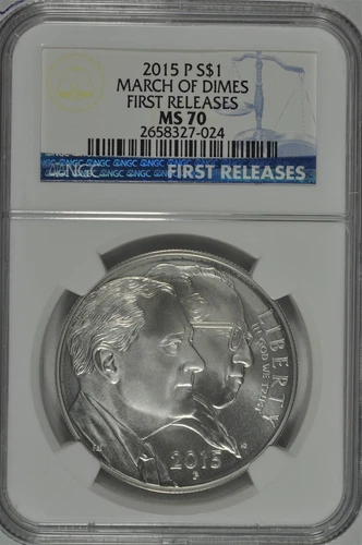 2015 P March of Dimes Uncirculated Silver Dollar NGC MS70 First Releases