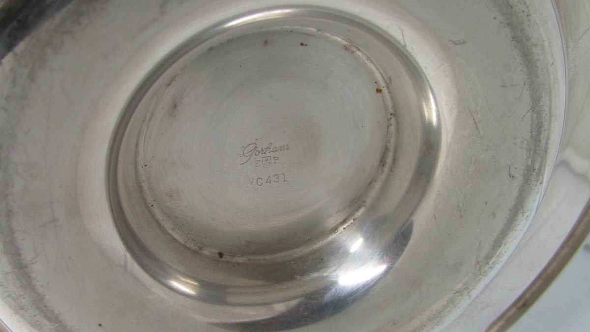 Vintage Gorham Silver Plate Gravy/Sauce Bowl w/Attached Plate