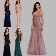 Evening Sequin Bridesmaid Length Beautly Chiffon Dress Inserts New