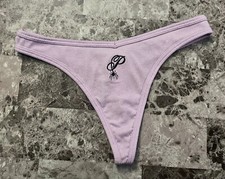 NWT VICTORIA'S SECRET PINK M PURPLE SPIDER HALLOWEEN RIBBED KNIT THONG PANTIES