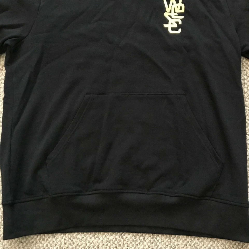 WeSC Mens Overlay Chest Hood Men's Hooded Sweatshirt Black Size XL Hoodie - Image 3 of 4