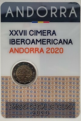 2 Euro Andorra 2020 * 27th Ibero-American Summit in Andorra * Coin Card BU