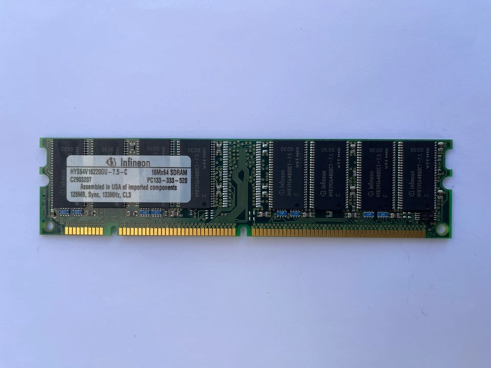 💾 128 MB Infineon PC133-322-520 SDRAM unBUF 🧩1YrWARRANT 🔥 50% OFF Ends NOV 17 - Image 2 of 4