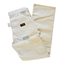 Pantalones Pintores Vintage SEARS Piel Dura Yeso Carpintero 34x34 Hecho en Unión NUEVO