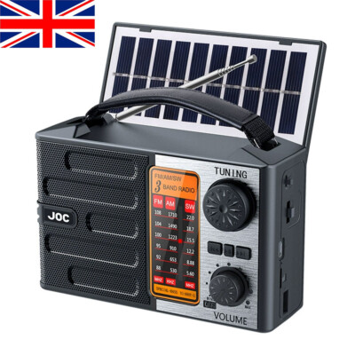 Multi-functional Solar AM FM Radio USB Bluetooth Music Player Speaker Torch