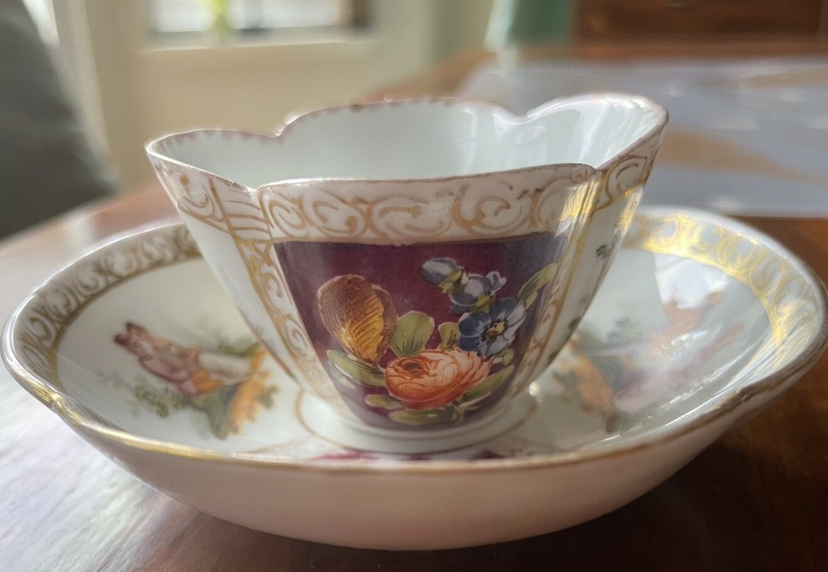 Meissen Helena Wolfsohn Augustus Rex Marked Porcelain Demi-Tasse