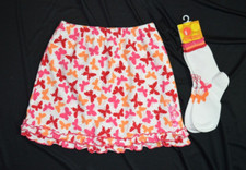 Gymboree LA PLAYA Knit Skirt Skort Butterfly Design Matching Socks NWT SZ 7
