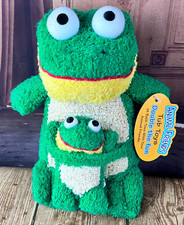 Animal Friends Tub Toys Frog Plush Terry Cloth Baby Green Yellow 8" w/ Tag