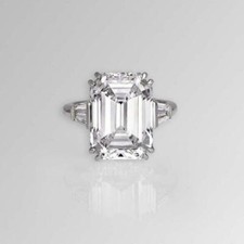 2Ct Emerald Cut Lab-Created Diamond Engagement Ring 14k White Gold Plated