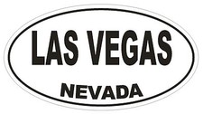 Las Vegas Nevada Oval Bumper Sticker or Helmet Sticker D2890 Euro Oval