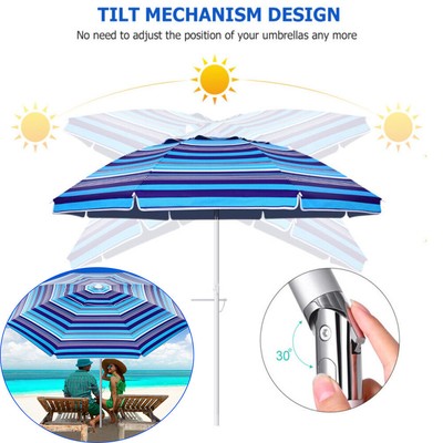 Für Outdoor Beach Travel blau 6.5 ft Beach Umbrella Sand Umbrella UV Sun Shelter