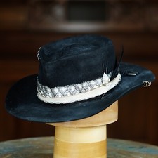 11.11 Hats Black Clyde Beaver Felt Fedora Hat $895$ Size L 58cm 71/4