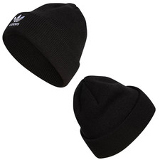 Adidas Originals Trefoil Knit Cuff Beanie Hat Black Unisex OSFM