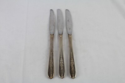 Oneida Nobility ''Royal Rose'' Modern Hollow Grille Knife Set of 3