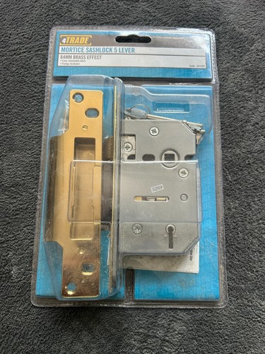 4TRADE Einsteckflügelschloss 5 Hebel. 64 mm Messingoptik (neu & versiegelt) Kostenloser Versand + Verpackung