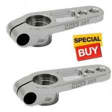 NHX RC 25T M3 CNC Aluminum Futaba / Savox Servo Horn Arms Silver 25T 2 