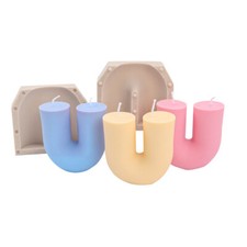 3D Candle Silicone Molds Soy U Shape Soap Aromatherapy Candles Mould Craft Tool
