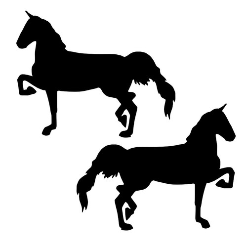 2X Tennessee Walker Horse Decal Stickers - 7x10 Inch Black 3M Vinyl For Truck & Trailer