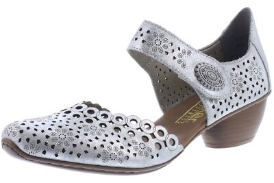 Rieker Spangenpumps Silber 43753-90 Damen Schuhe Sommer