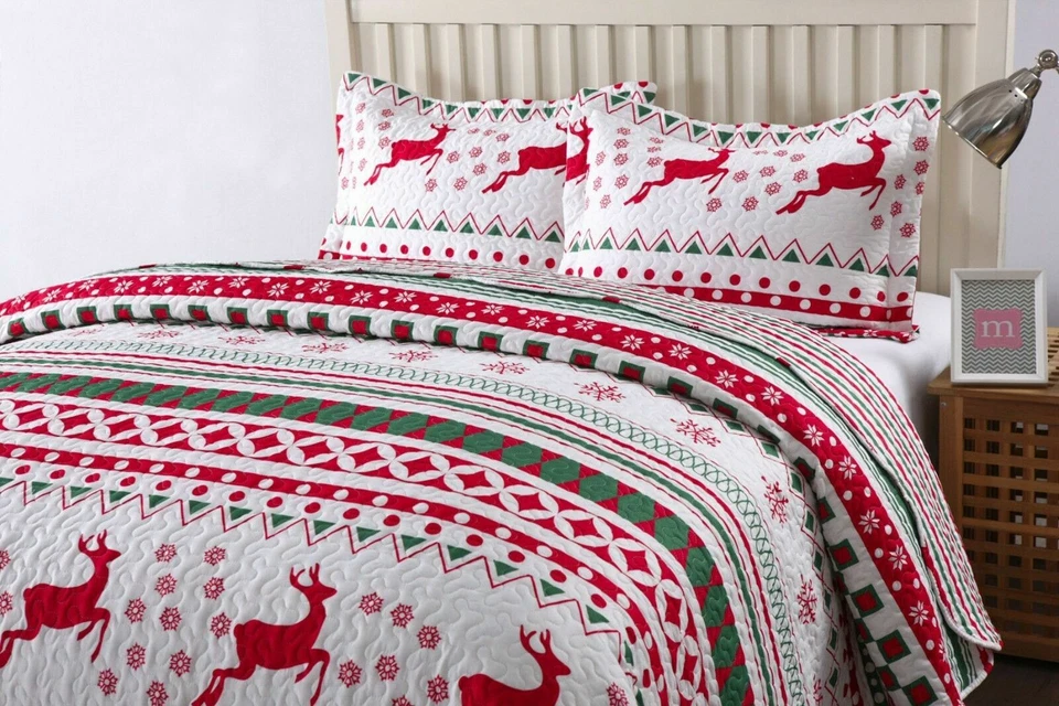 2 Pcs Kids Quilt Set Throw Blanket For Teens Boys Girls Bedding, Snow Flake Twin - Image 2 of 4