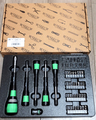 VIM Tools 39pc Interchangeable Shaft Ratcheting Screwdriver Set w/Bits #IRS100