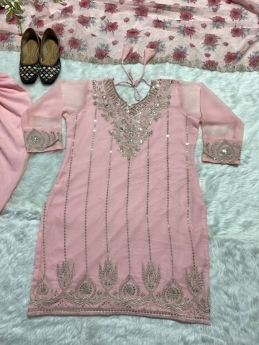DRESS BOLLYWOOD SUIT PAKISTANI INDIAN WEDDING DHOTI TOP SALWAR KAMEEZ PARTY WEAR - Picture 10 of 16