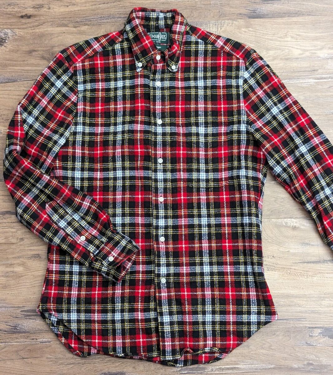 Gitman Vintage S Small Red Black White Plaid Oxford Men's Gitman Vintage S Small Red Black White Plaid Oxford Men's