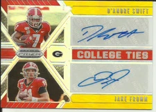 2020 Panini Prizm DP - College Ties Autographs D'Andre Swift, Jake Fromm #6/10
