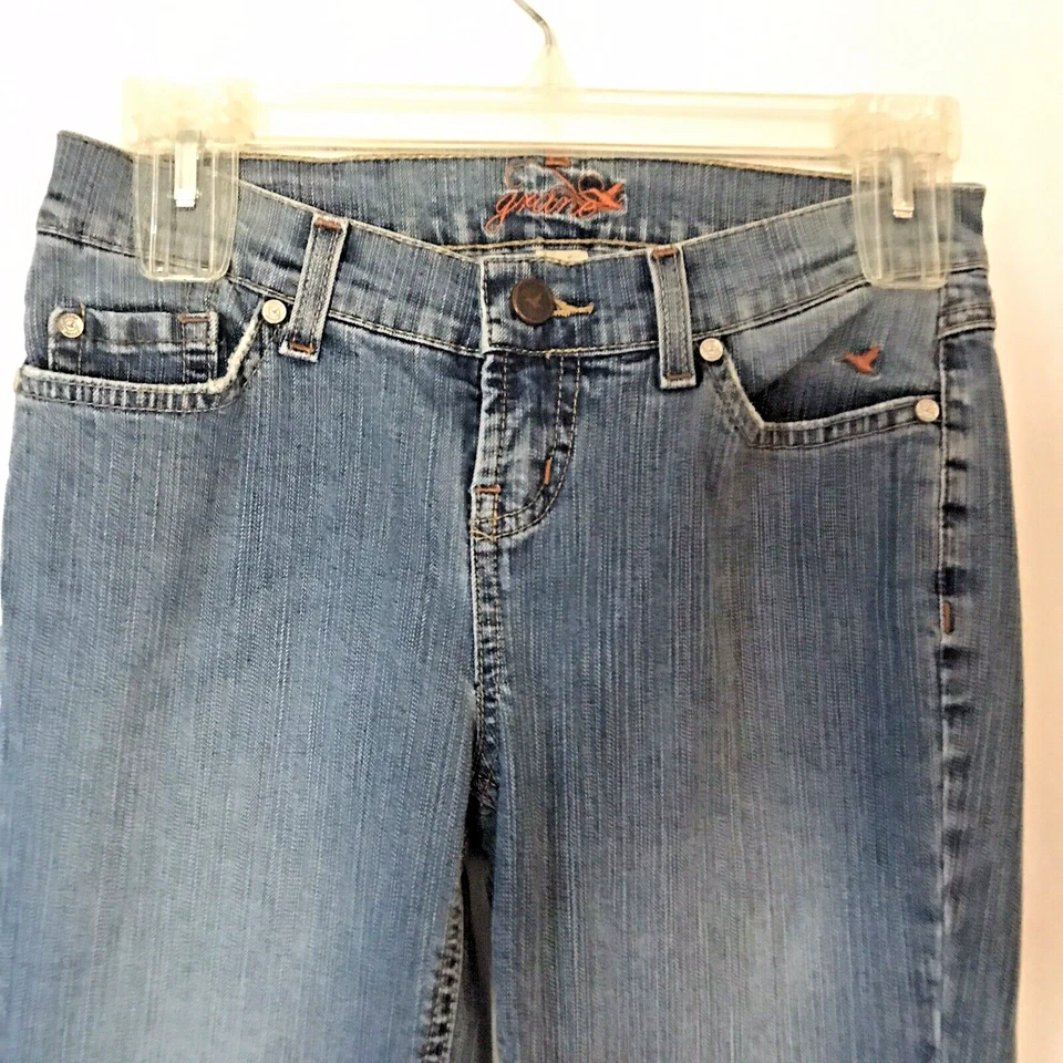 Pantalones de mezclilla Grane para mujer talla 1 azul junior Y2K bajo spandex algodón 25/31 bota Foto 2 de 4